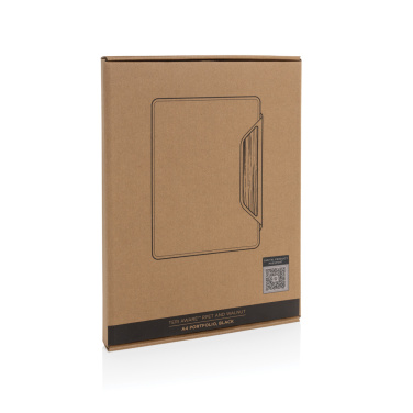 Logo trade promotional items image of: Teri AWARE™ RPET and walnut A4 portfolio