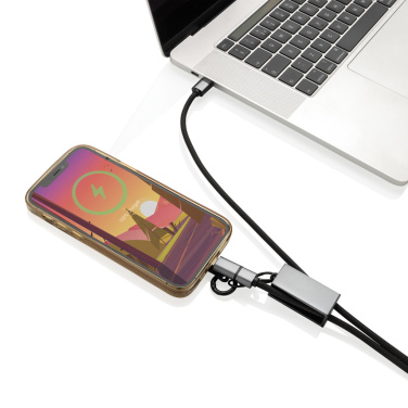 Logo trade promotional giveaways picture of: Terra RCS recycled PET phone cord with dual charge cable