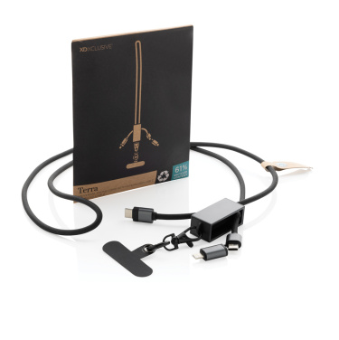 Logotrade promotional items photo of: Terra RCS recycled PET phone cord with dual charge cable