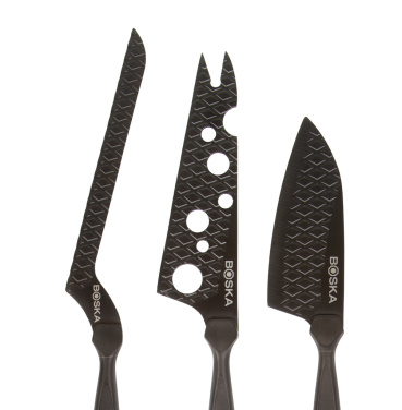 Logo trade promotional giveaways picture of: BOSKA Cheese Knife Set Monaco+ Black