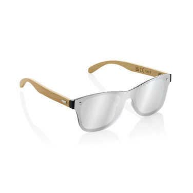 Logo trade promotional gift photo of: Prism RCS recycled plastic sunglasses with bamboo frame