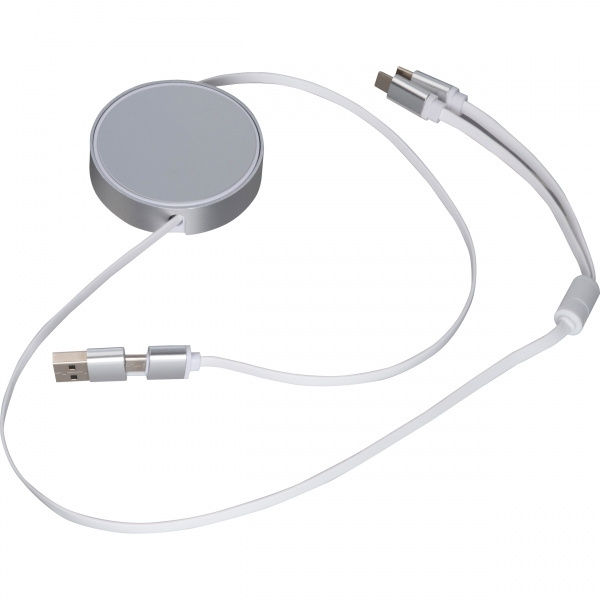 Logo trade promotional items image of: Charging cable made from recycled aluminum Ostend