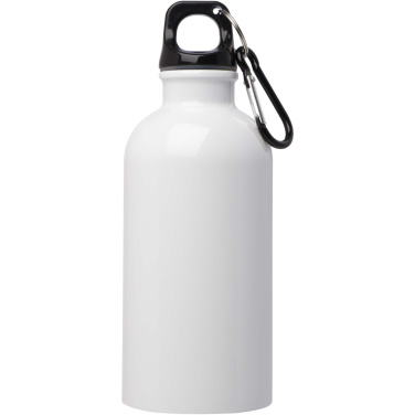 Logotrade promotional item picture of: Oregon 400 ml RCS certified single wall stainless steel water bottle with carabiner