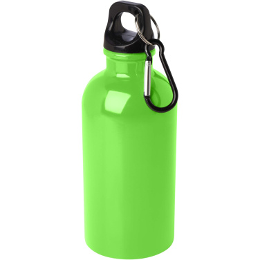 Logo trade promotional merchandise photo of: Oregon 400 ml RCS certified single wall stainless steel water bottle with carabiner