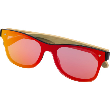 Logo trade promotional giveaways picture of: Tan sunglasses with bamboo temples