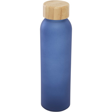 Logotrade corporate gift image of: Lume 500 ml matte soda lime glass bottle with bamboo lid