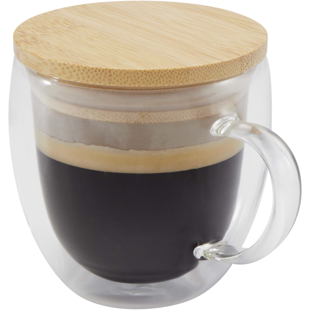 Logotrade advertising product picture of: Lenora 250 ml glass cup with bamboo lid