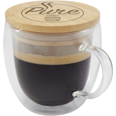 Logo trade promotional items picture of: Lenora 250 ml glass cup with bamboo lid