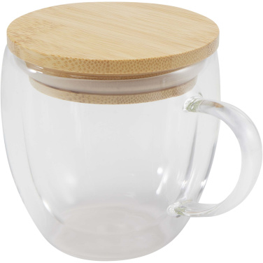 Logo trade advertising product photo of: Lenora 250 ml glass cup with bamboo lid