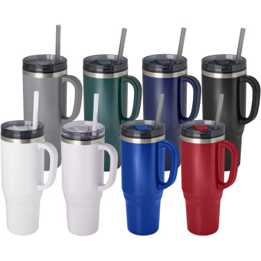 Logotrade business gift image of: Melbourne 1200 ml RCS certified insulated tumbler with straw