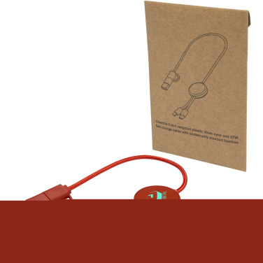 Logo trade advertising products image of: Citala 5-in-1 recycled plastic 30 cm data sync and 27W fast charge cable