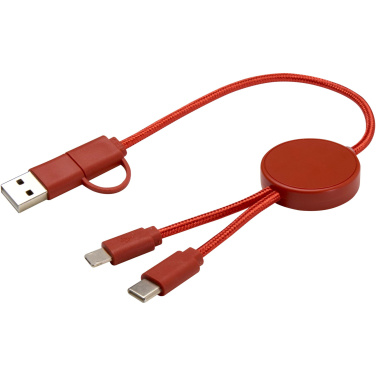 Logo trade corporate gift photo of: Citala 5-in-1 recycled plastic 30 cm data sync and 27W fast charge cable