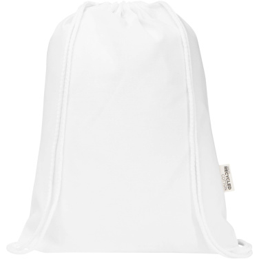 Logotrade business gift image of: Oregon Blend 140 g/m² GRS recycled drawstring bag 5L