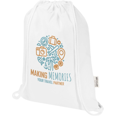 Logotrade promotional product image of: Oregon Blend 140 g/m² GRS recycled drawstring bag 5L