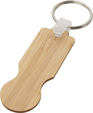 Logotrade promotional giveaway picture of: Ronan bamboo trolley keychain