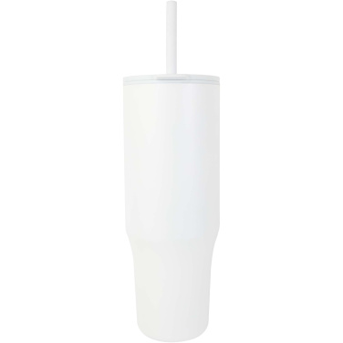 Logo trade promotional merchandise image of: Brady 900 ml RCS certified insulated tumbler with silicone straw