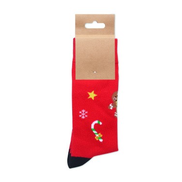 Logo trade promotional giveaways image of: Pair of Christmas socks M