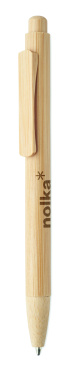 Logo trade promotional giveaways picture of: Bamboo automatic ball pen