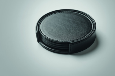 Logo trade advertising products image of: Set of 4 PU coasters