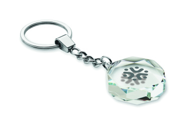 Logo trade promotional items picture of: Glass round award key ring