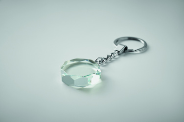 Logo trade business gifts image of: Glass round award key ring