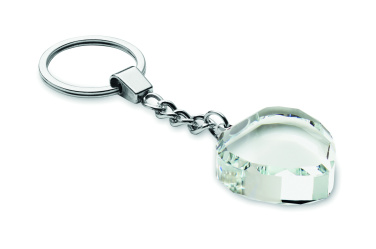 Logo trade promotional giveaways picture of: Glass heart award key ring