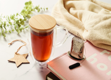 Logo trade business gift photo of: Double wall glass mug 450ml