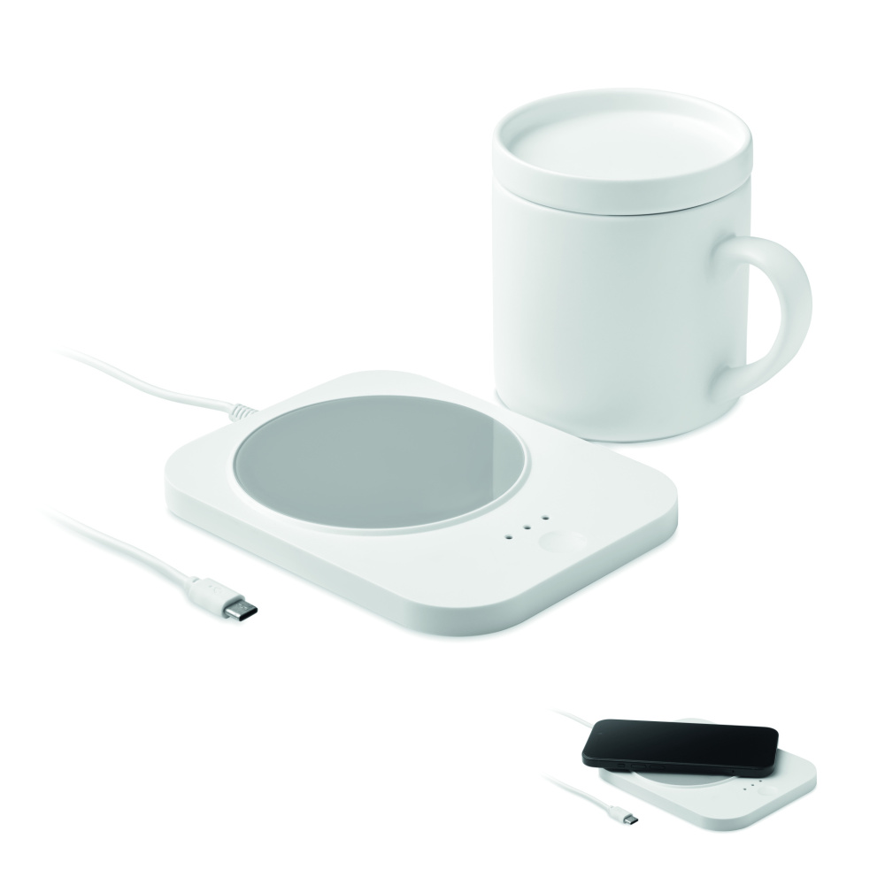 Logotrade business gift image of: Wireless charger mug warmer set
