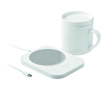 Logo trade promotional merchandise picture of: Wireless charger mug warmer set