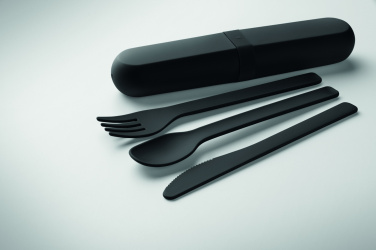 Logo trade business gifts image of: Cutlery set and case in PLA