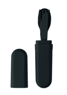 Logo trade advertising products image of: Cutlery set and case in PLA