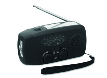 Logo trade business gifts image of: Portable radio SOS with LED torch