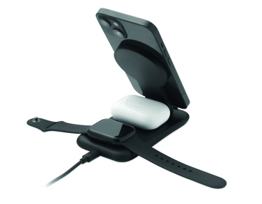 Logo trade promotional products image of: 3 in 1 wireless charger 15W