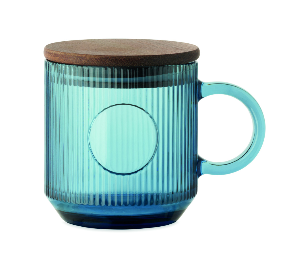 Logo trade promotional products picture of: Ribbed glass mug 300ml
