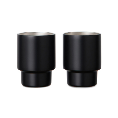 Logo trade corporate gifts image of: VINGA Nagano RCS  recycled SS mugs, set of 2