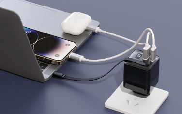 Logo trade promotional items image of: Urban Vitamin Mendocino 65W GaN charger retractable cable