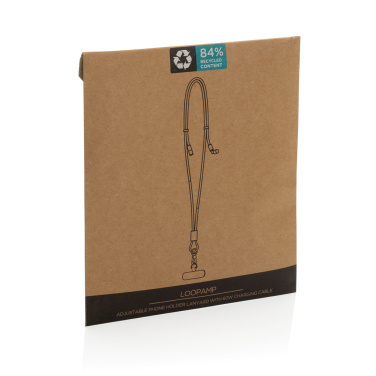 Logo trade promotional giveaways picture of: LoopAmp RCS RPET adjustable phone cord with 60W cable