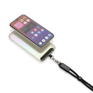Logo trade advertising products picture of: LoopAmp RCS RPET adjustable phone wrist strap 60W cable
