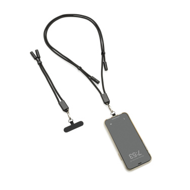 Logo trade promotional gift photo of: LoopAmp RCS RPET adjustable phone wrist strap 60W cable