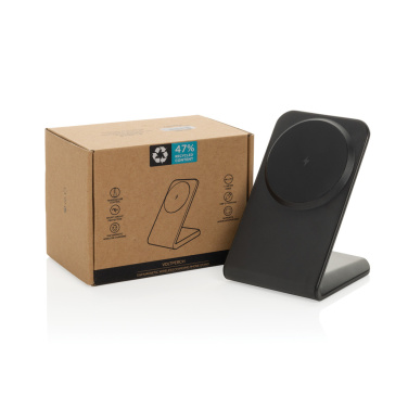 Logo trade advertising products picture of: VoltPerch RCS recycled plastic 15W magnetic wireless charger