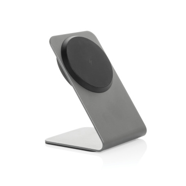 Logo trade promotional product photo of: Terra aluminium 15W magnetic wireless charging phone stand