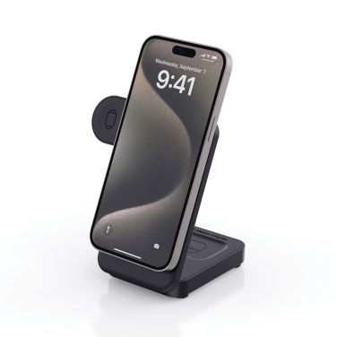 Logo trade promotional gift photo of: Urban Vitamin Arcadia RCS rplastic 15W 3in1 magnetic charger