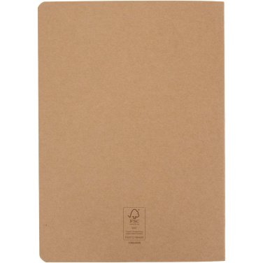 Logotrade promotional gift image of: Slyk A5 kraft cahier notebook with ruled pages