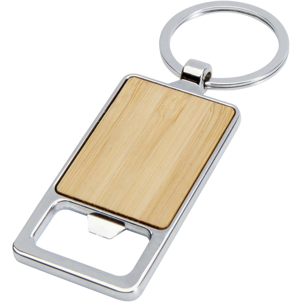 Logo trade promotional merchandise picture of: Snapper bamboo keychain with bottle opener