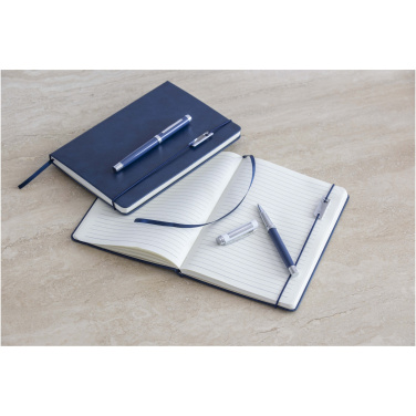 Logo trade promotional merchandise picture of: Legato Elegance A5 hard cover notebook and rollerball pen set