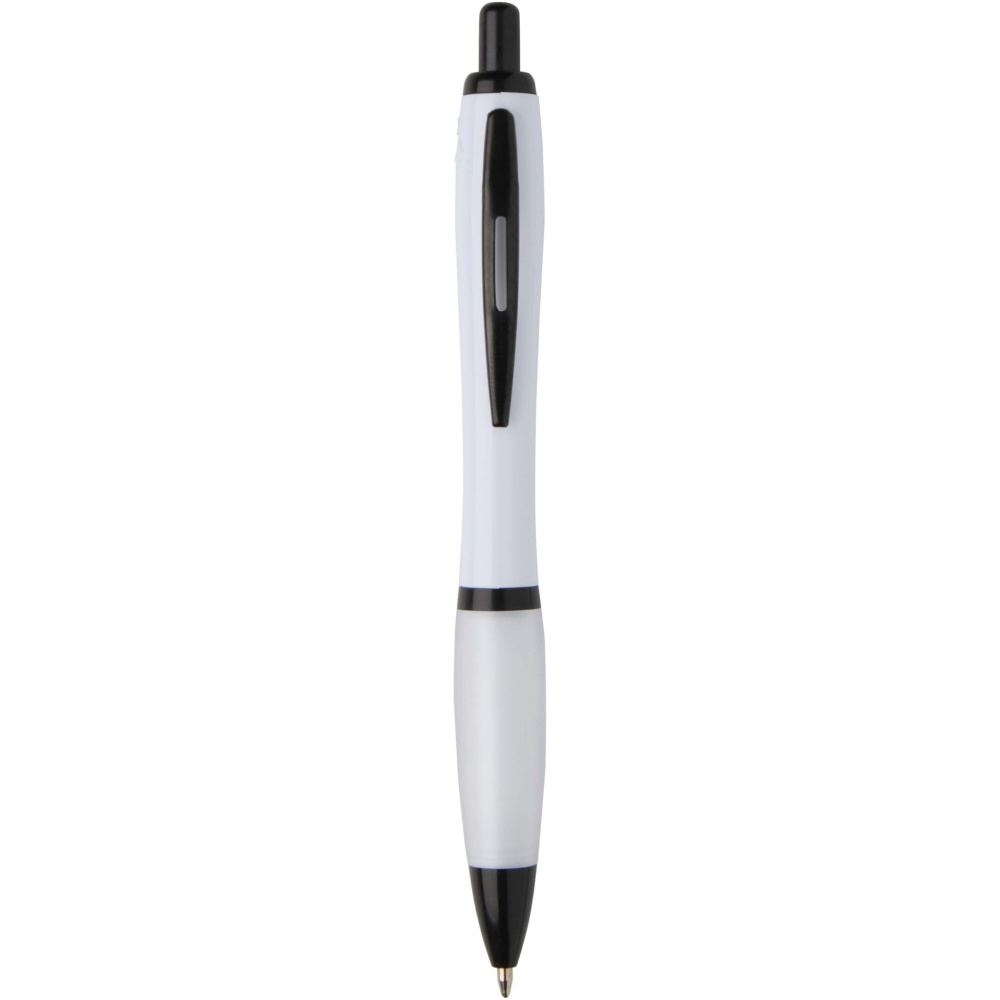 Logotrade promotional giveaway image of: Nash recycled plastic ballpoint pen with black trims (black ink)