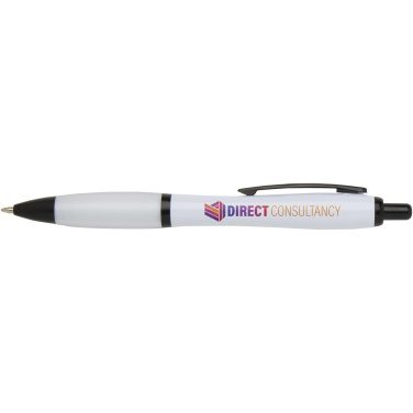 Logo trade promotional gifts picture of: Nash recycled plastic ballpoint pen with black trims (black ink)