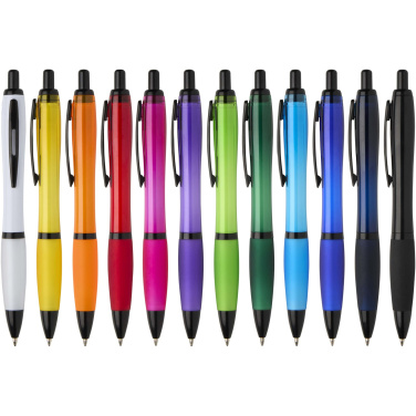 Logo trade promotional gifts picture of: Nash recycled plastic ballpoint pen with black trims (black ink)