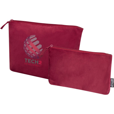 Logo trade promotional giveaways image of: Swift GRS recycled velvet toiletry bag set