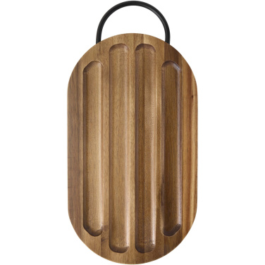 Logotrade advertising products photo of: Prestige acacia wood chopping board with bread knife